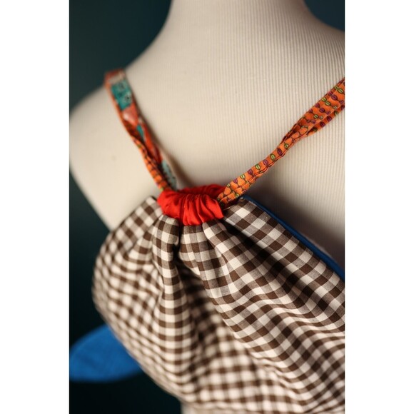 Hand Made Quilt Style Fish Purse Bag Drawstring Backpack Hippy Eclectic Quirky - Picture 9 of 11